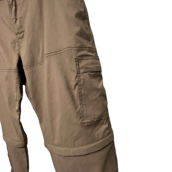 Prana Stretch Zion II Convertible Roll Up Hiking Pants Tan Mens Size XL X 32 - Picture 2 of 8